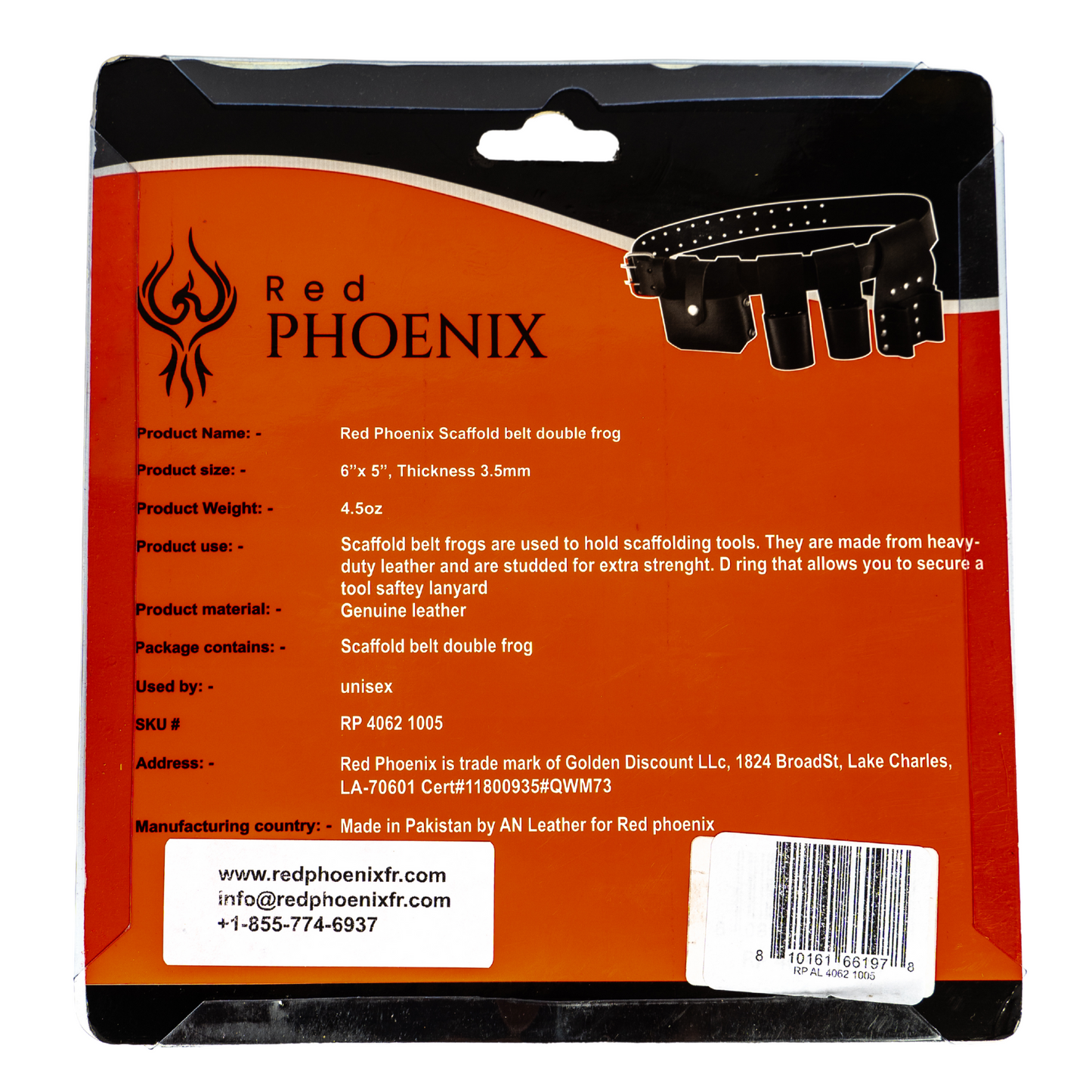 Red Phoenix Scaffold belt double frog