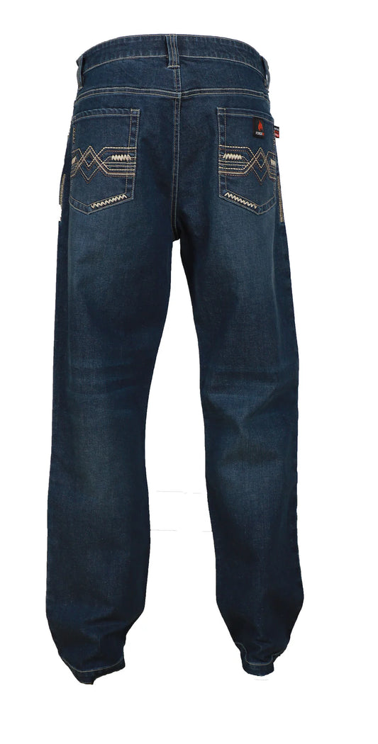 FORGE FR MEN'S DENIM STRETCH JEANS WITH EMBROIDERY
