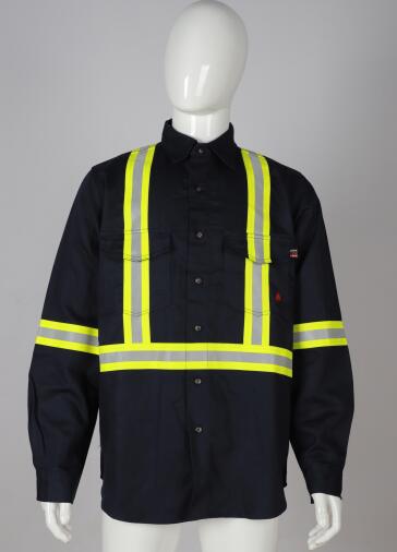 FORGE FR MENS HI-VIS TAPING SOLID BUTTON SHIRT