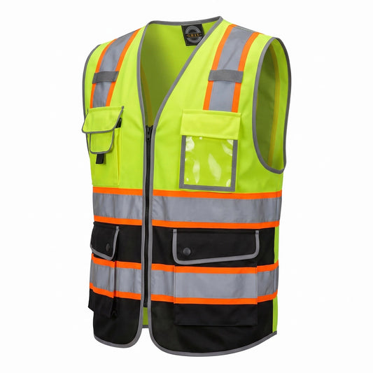 G.R.I.T Multi Pockets Men's Mesh Reflective Vest ANSI Class 2