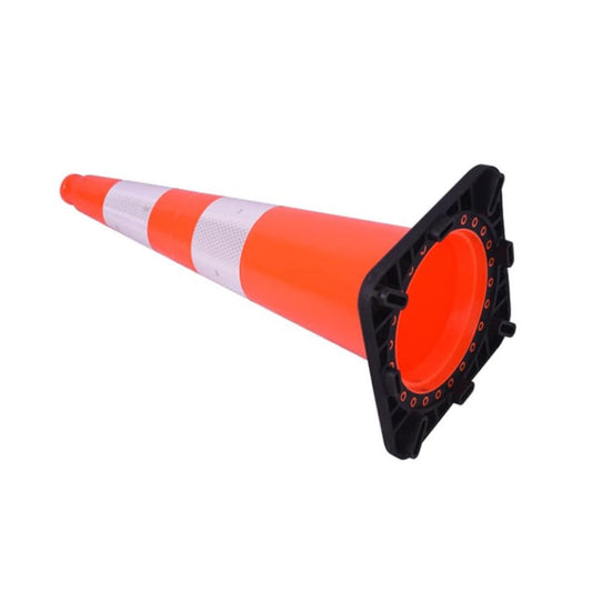 28" Traffic Safety Cone - 7 Lbs - Orange - 6" + 4" Inch Hi Intensity Reflective Collars
