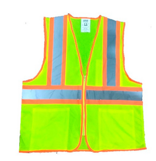 ForgeFR Men's Yellow Hi-Vis Mesh Zip Pocket Vest
