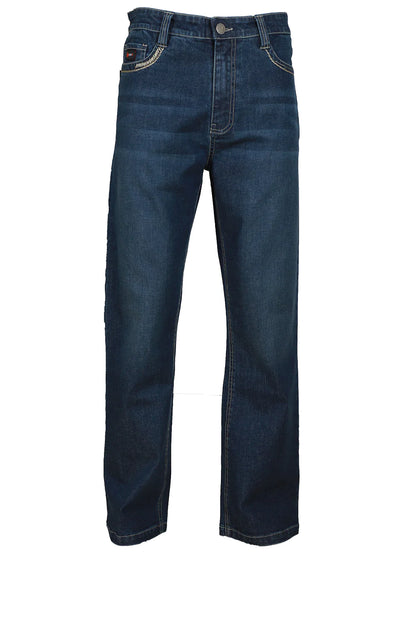 FORGE FR MEN'S DENIM STRETCH JEANS WITH EMBROIDERY
