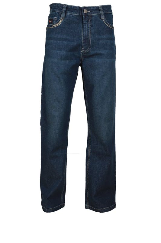 FORGE FR MEN'S DENIM STRETCH JEANS WITH EMBROIDERY