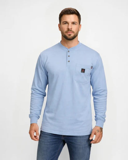 FORGE FR MENS FR HENLEY KNIT SHIRT 6.5 OZ