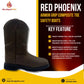 Red Phoenix Armor Grip Composite Toe Safety Boots